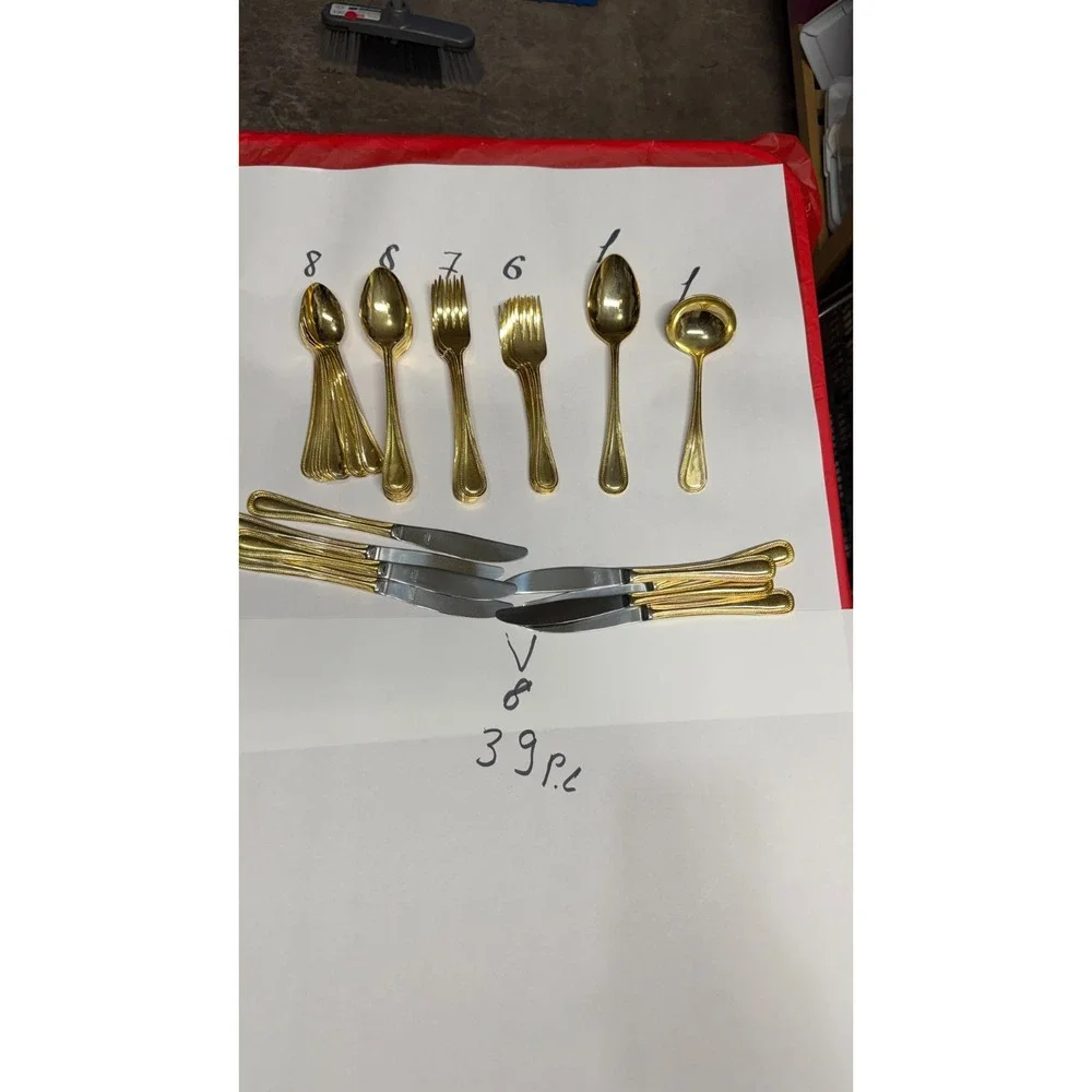 Melissa B Japan‎ Gold Flatware Set 39-Pc Stainless Steel Vintage
